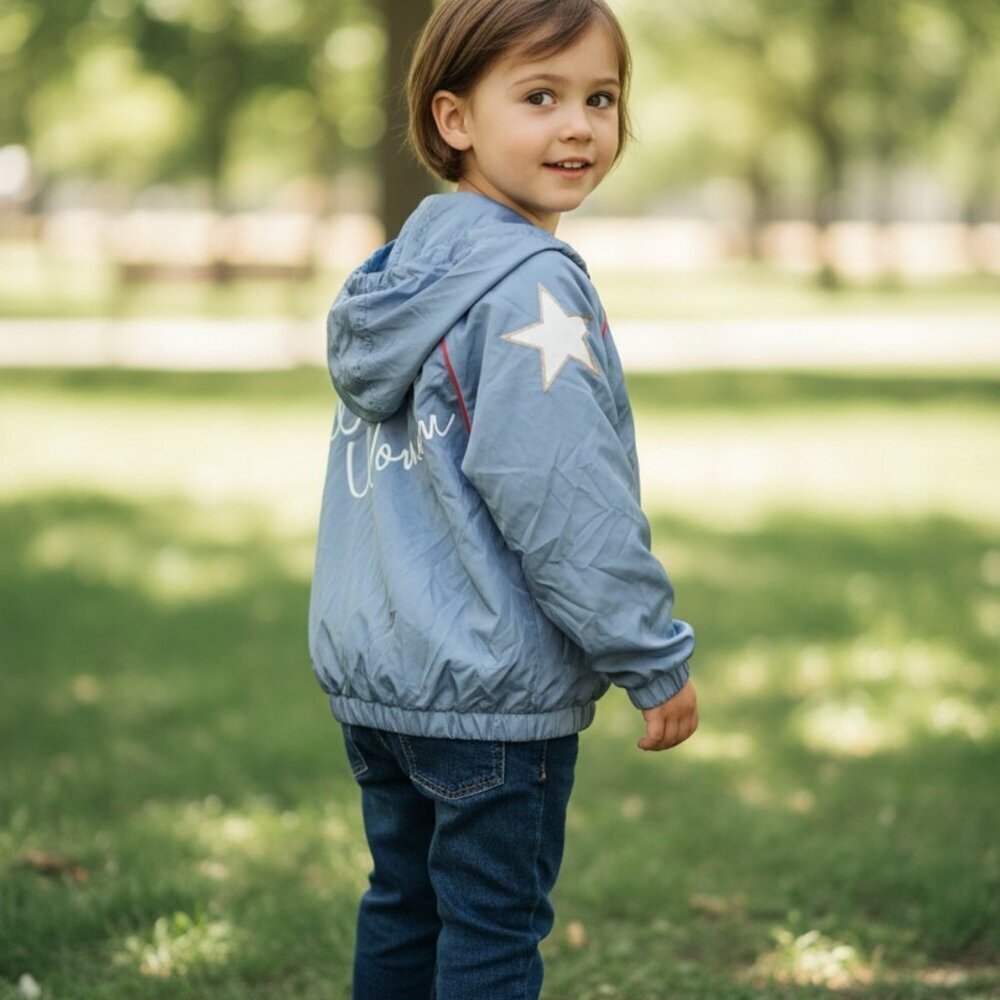 DC Comics Girls XS Wonder Woman Jacket Tiara Hood Windbreaker Pullover Costume 4
